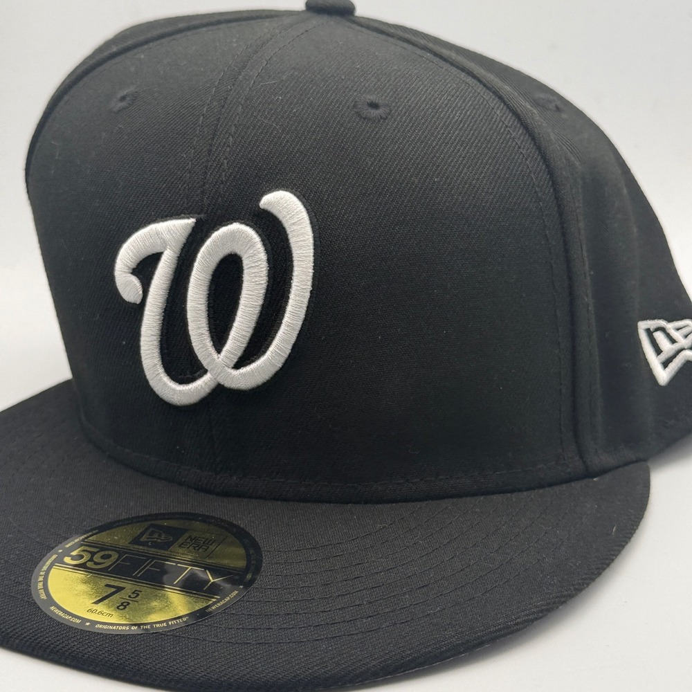 New Era J Frost Washington Nationals 59FIFTY Fitted Hat Black White 7 5/8